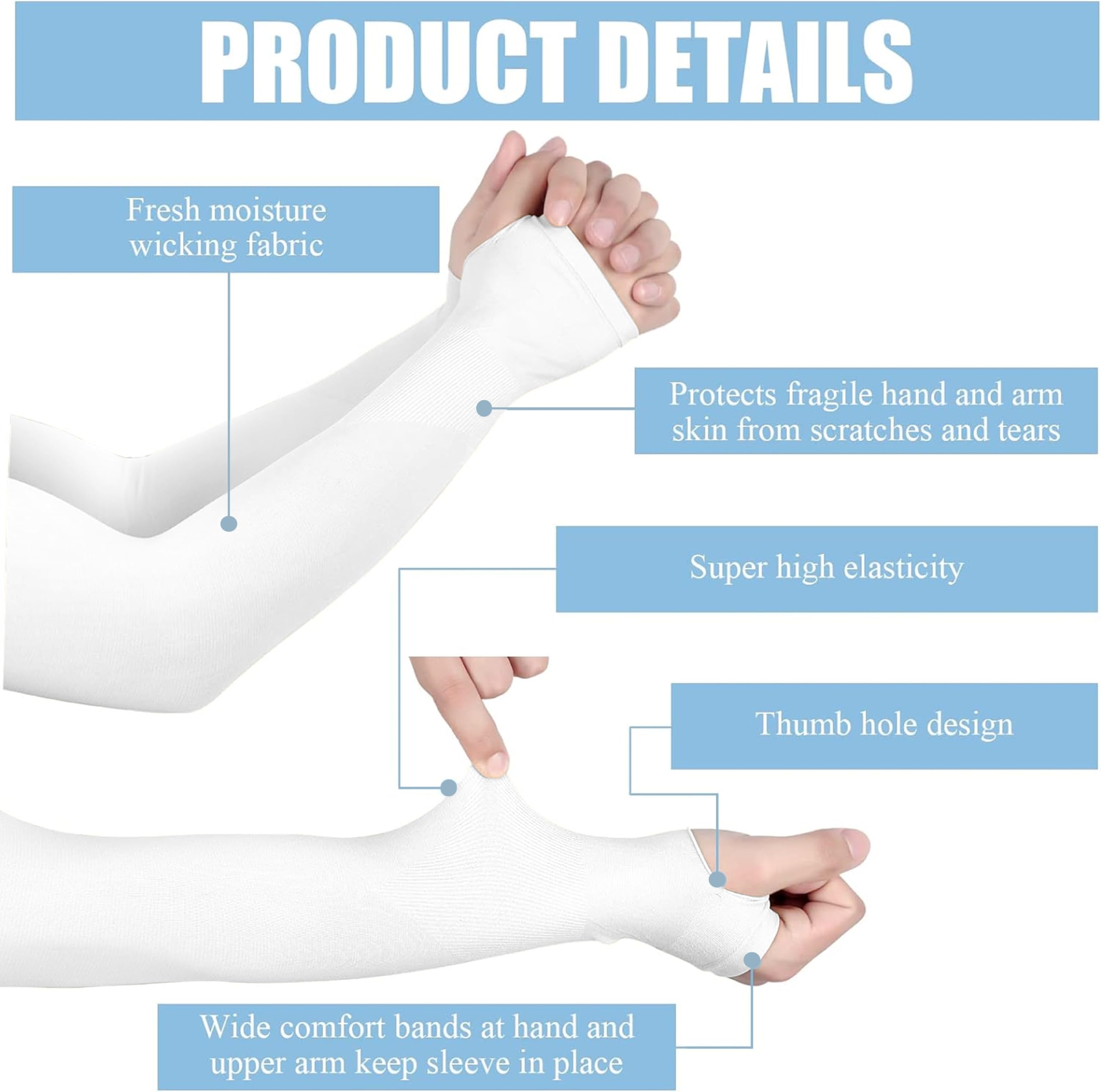 TRENDMALLS Arm Sleeves, Cooling UV Sun Protection Sports Compression for Men/Women/Kids - Image 3