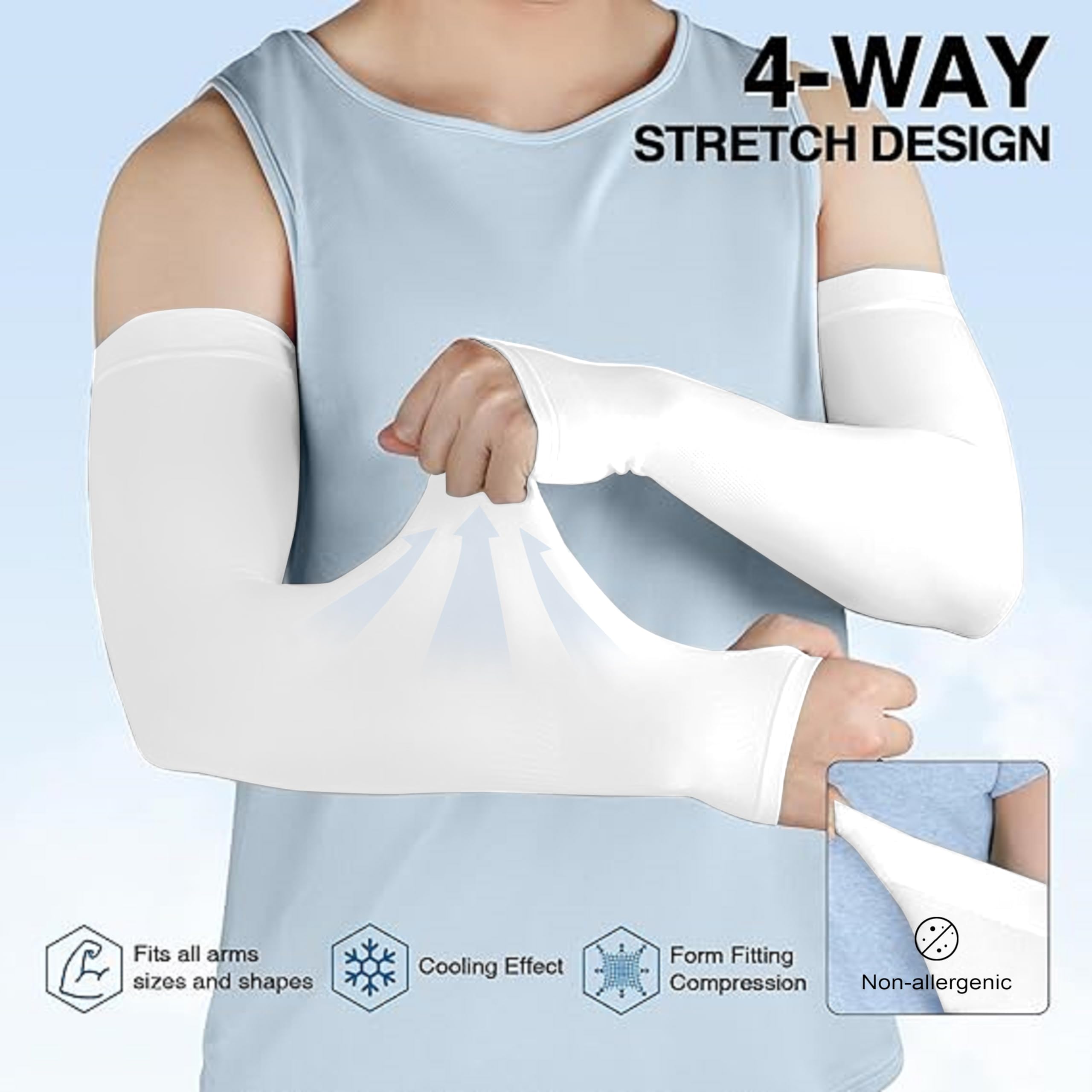 TRENDMALLS Arm Sleeves, Cooling UV Sun Protection Sports Compression for Men/Women/Kids - Image 4
