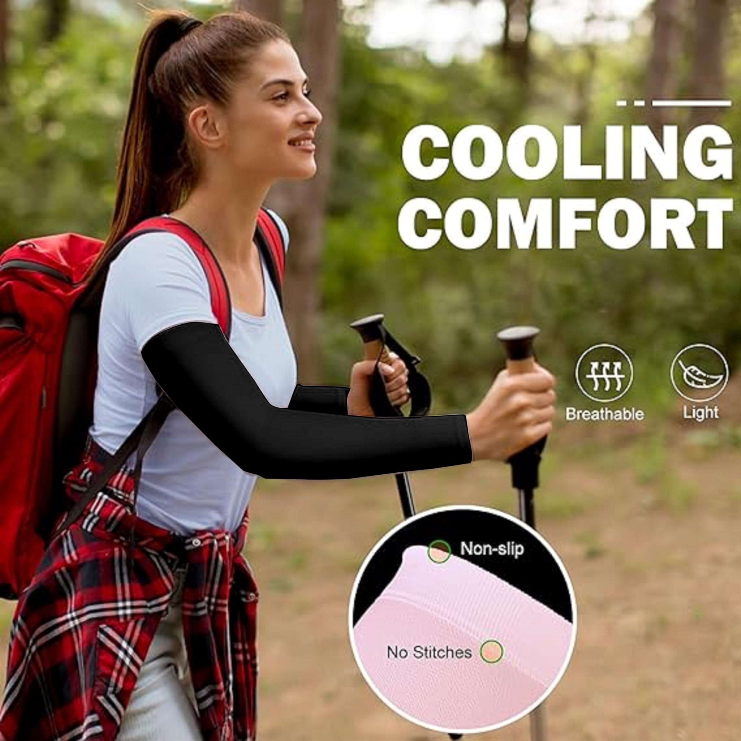 TRENDMALLS Arm Sleeves, Cooling UV Sun Protection Sports Compression for Men/Women/Kids - Image 3