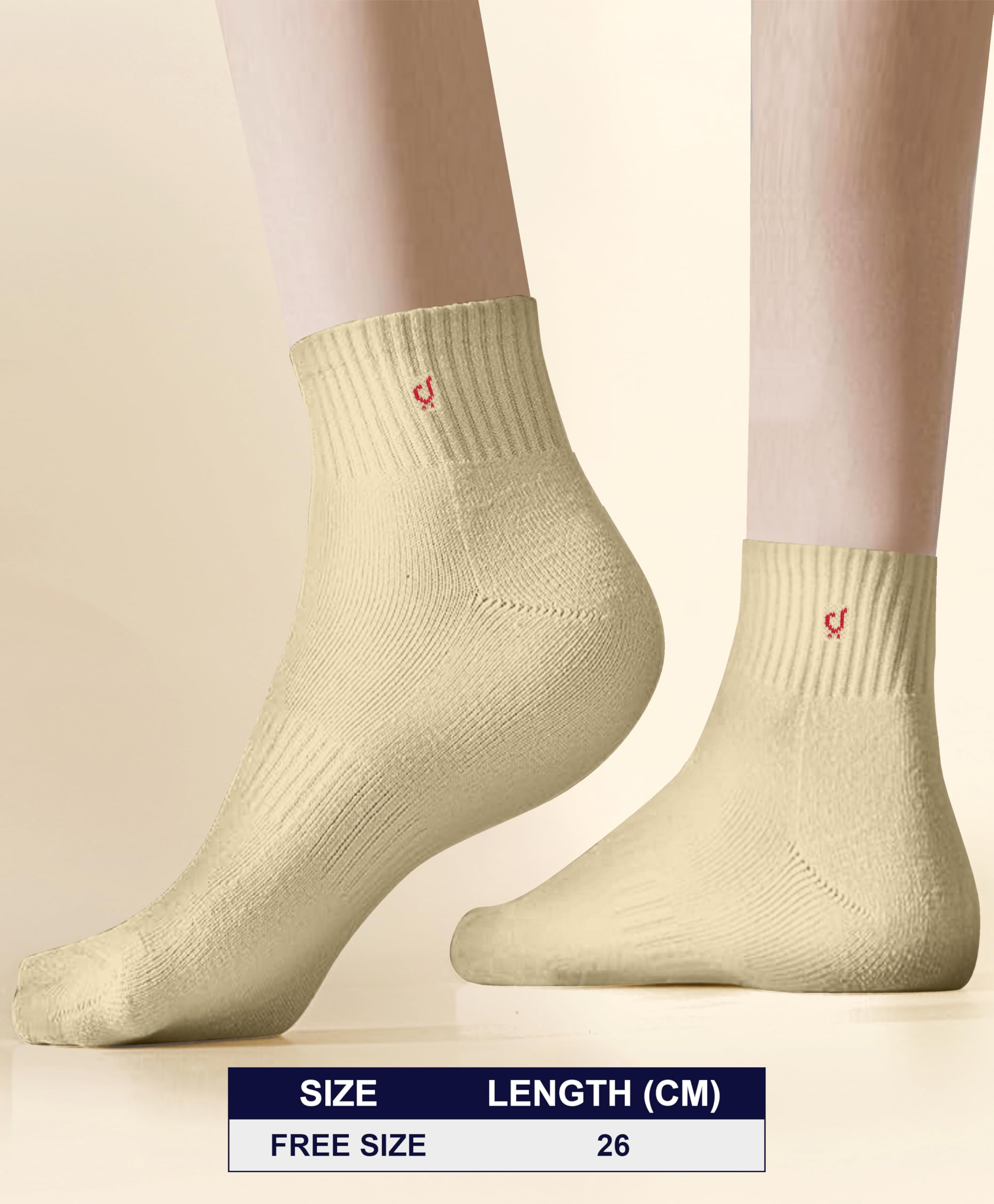 TRENDMALLS Cotton Blend Socks for Men & Womens, Ankle Length Fit, Arch Support Running Unisex Free Size (Packs of 3 & 6) - Image 5