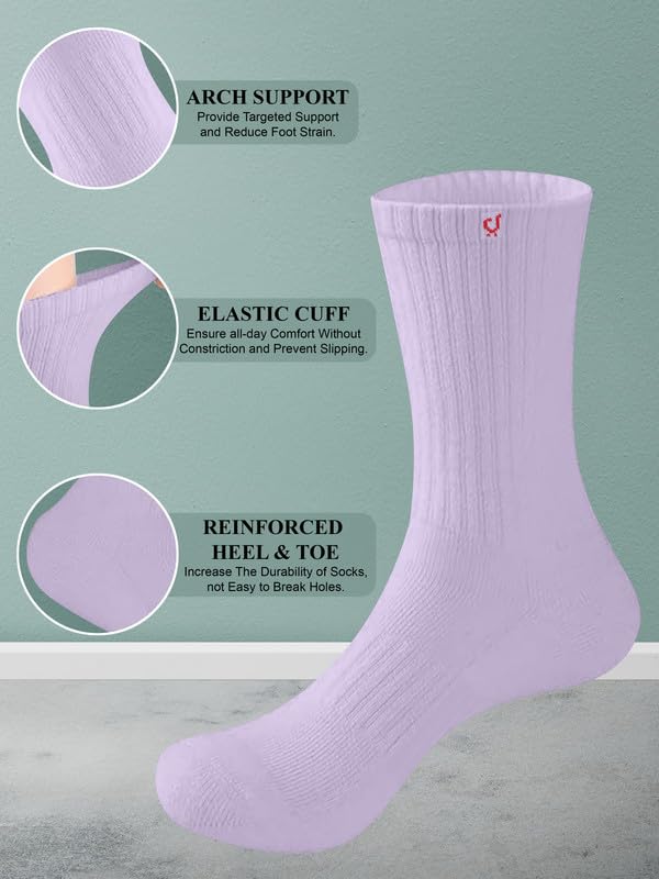 TRENDMALLS Cotton Blend Socks for Men & Womens, Crew Length Fit, Arch Support Running Unisex Free Size (Packs of 3 & 6) - Image 3