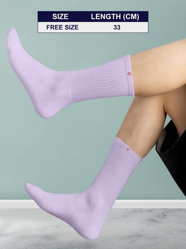 TRENDMALLS Cotton Blend Socks for Men & Womens, Crew Length Fit, Arch Support Running Unisex Free Size (Packs of 3 & 6) - Image 4
