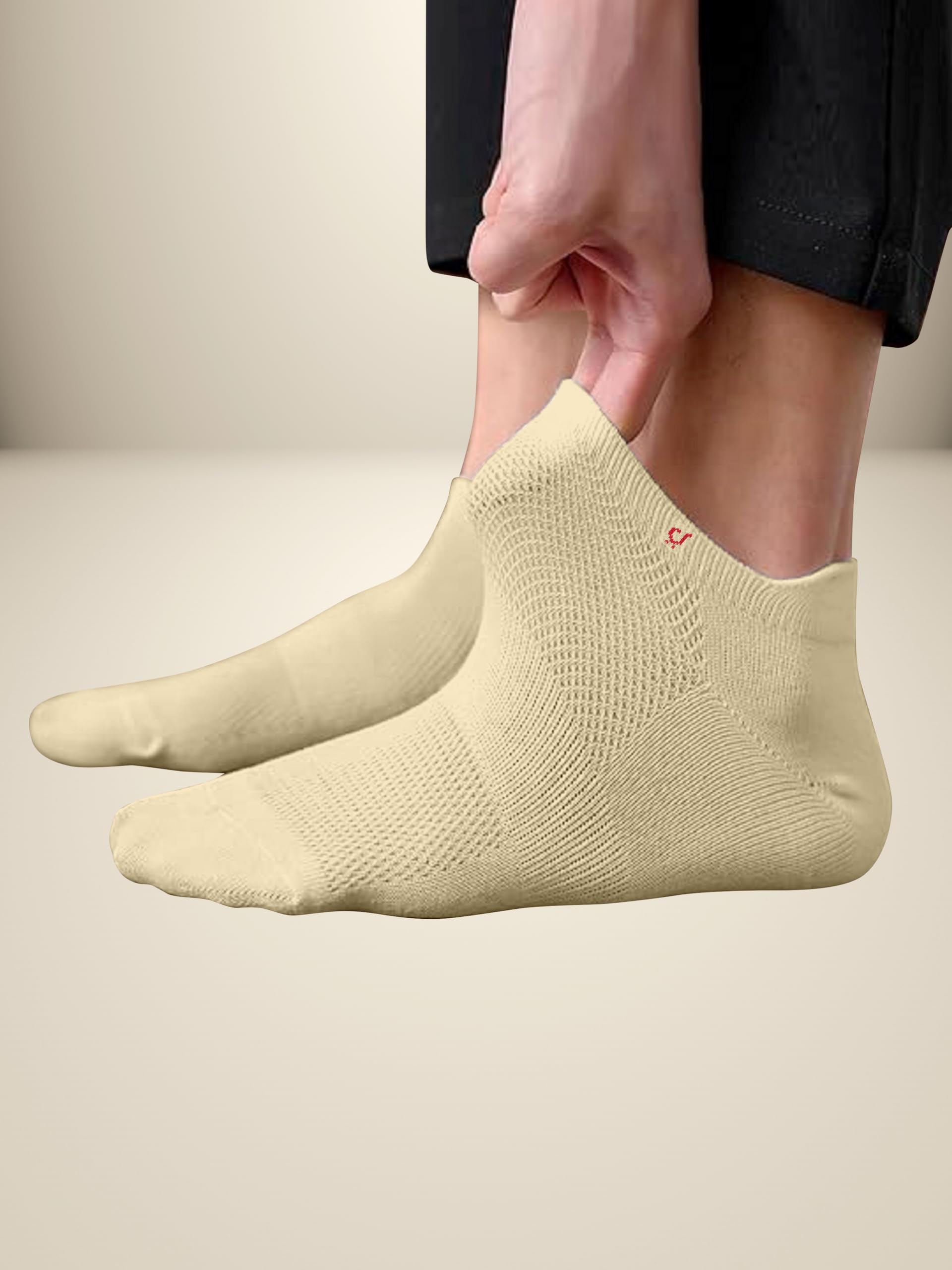 TRENDMALLS Cotton Blend Socks for Men & Womens, Heel Tab Length Fit, Arch Support Running Unisex Free Size (Packs of 3 & 6) - Image 3