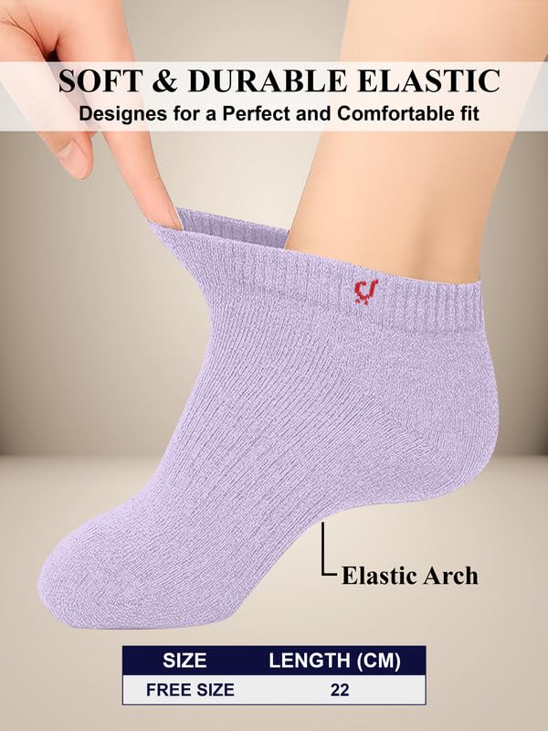 TRENDMALLS Cotton Blend Socks for Men & Womens, Sneakers Length Fit, Arch Support Running Unisex Free Size (Packs of 3 & 6) - Image 4