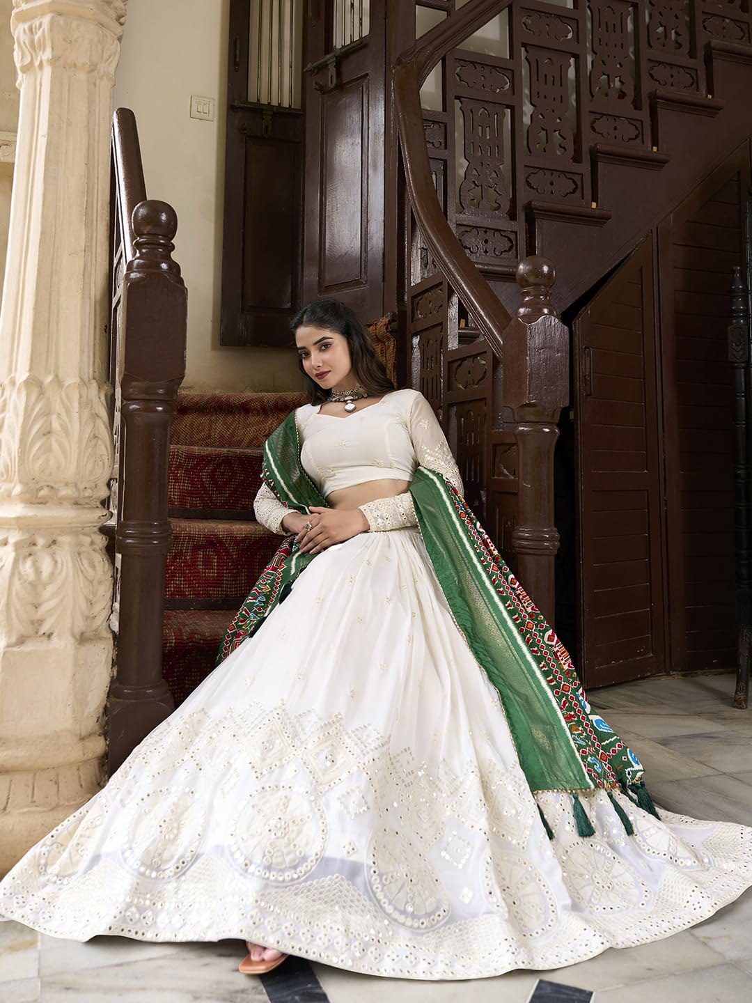 TRENDMALLS Georgette Embroidery Lehenga Choli with Dupatta For Women Ready To Wear - Image 3
