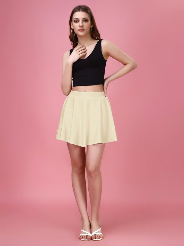 TRENDMALLS Girl's/Women's Classic Stretchy All Time Trendy Mini Skater Knee Length Solid Skirt women girls - Image 4