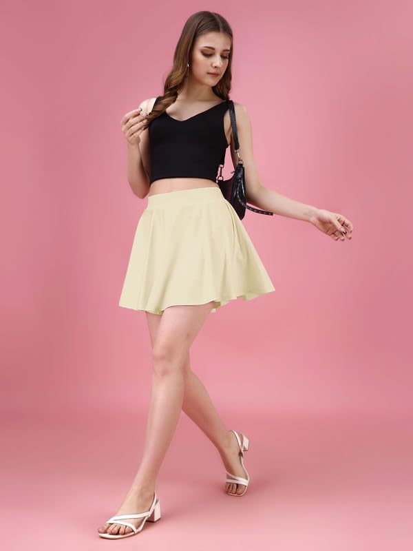 TRENDMALLS Girl's/Women's Classic Stretchy All Time Trendy Mini Skater Knee Length Solid Skirt women girls - Image 7