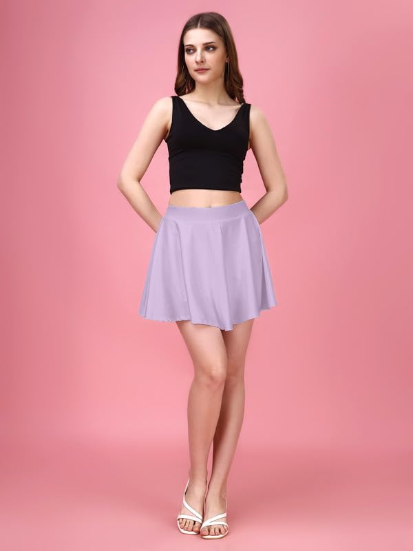 TRENDMALLS Girl's/Women's Classic Stretchy All Time Trendy Mini Skater Knee Length Solid Skirt women girls - Image 5