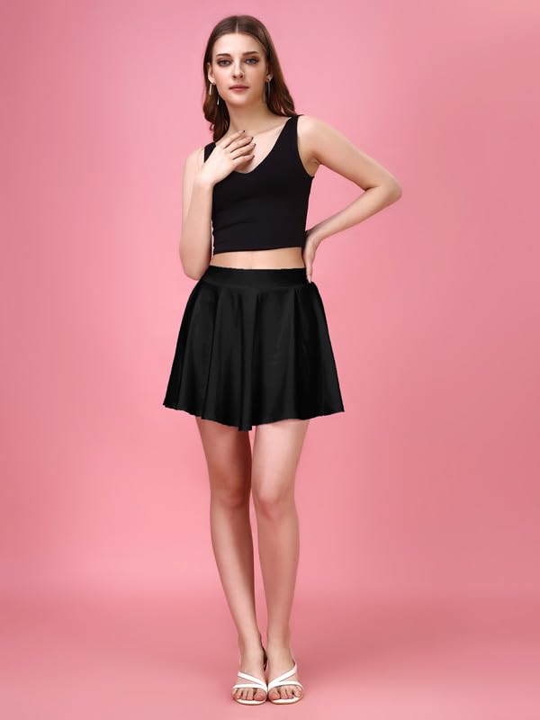 TRENDMALLS Girl's/Women's Classic Stretchy All Time Trendy Mini Skater Knee Length Solid Skirt women girls - Image 4