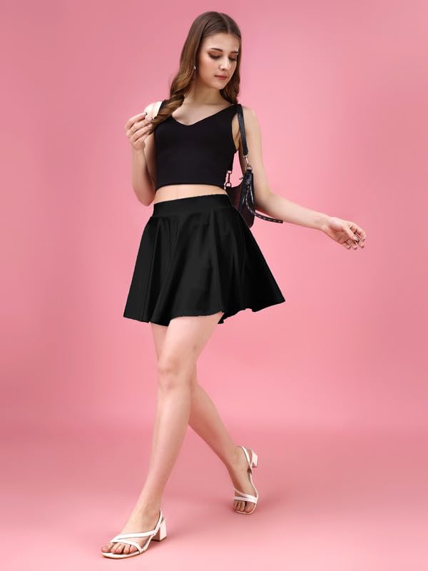 TRENDMALLS Girl's/Women's Classic Stretchy All Time Trendy Mini Skater Knee Length Solid Skirt women girls - Image 7