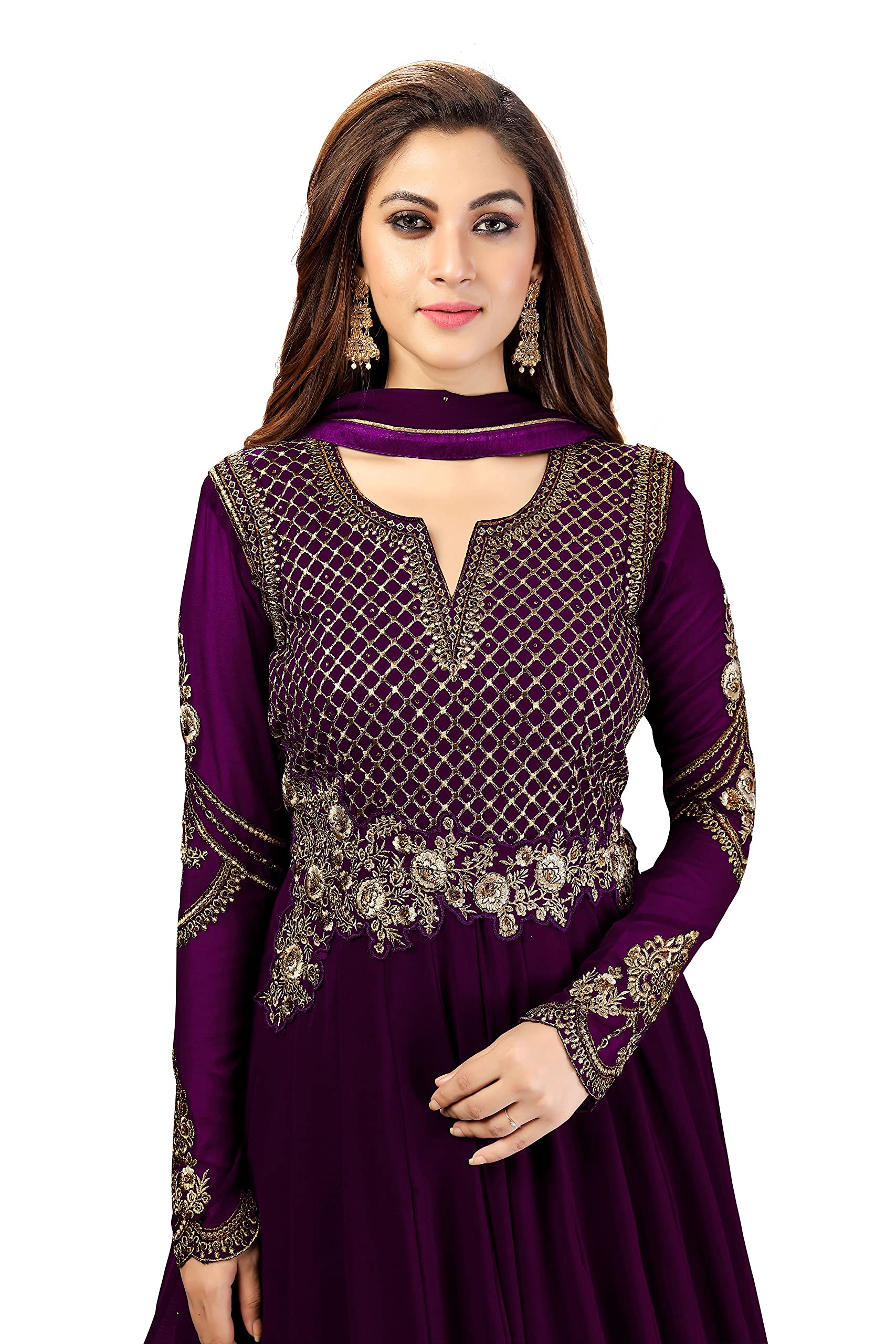 TRENDMALLS Kurta Set Georgette Embroidery Indian Pakistani Long Anarkali Gown for Women Ethnic Dress - Image 6