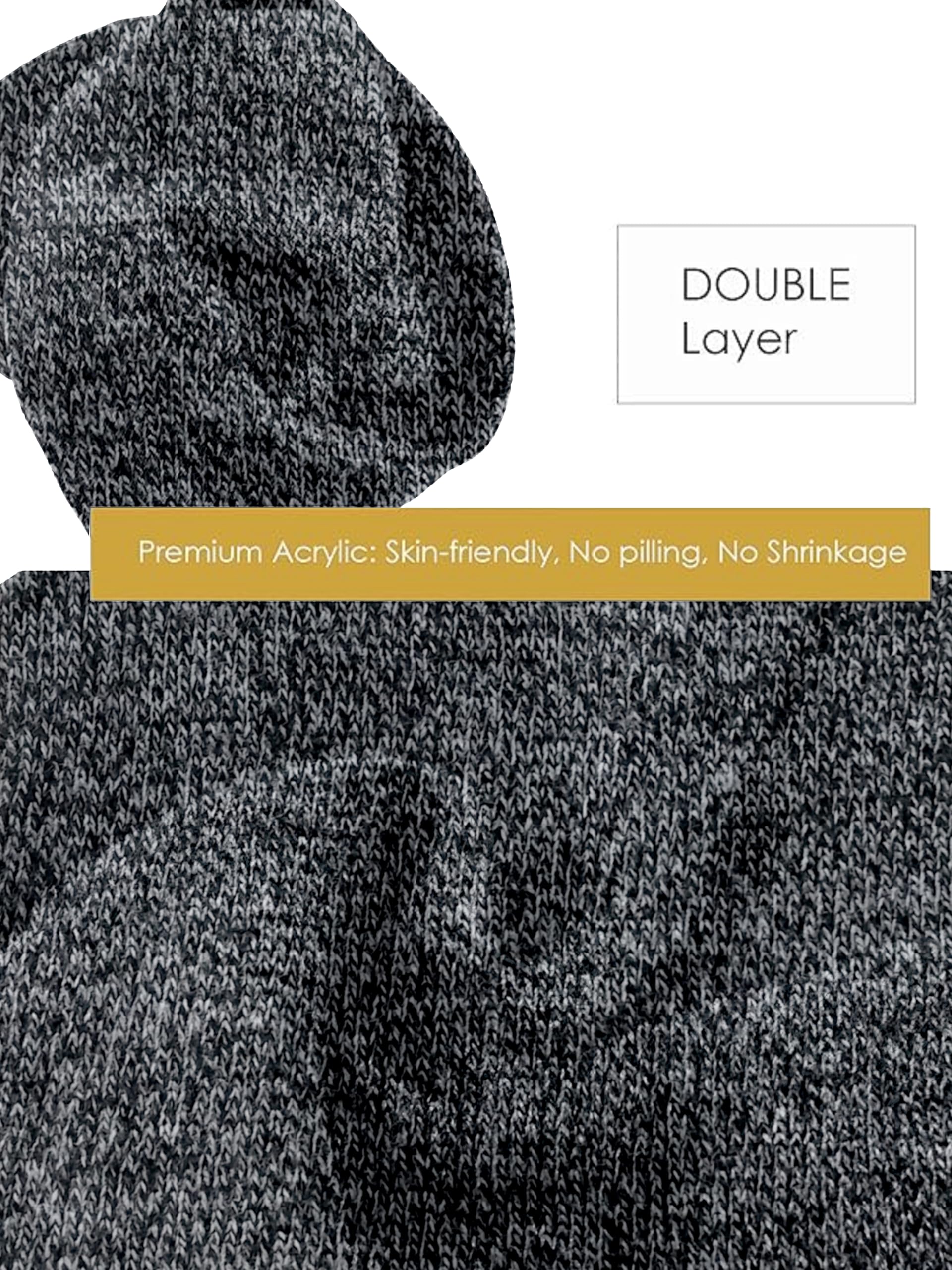 TRENDMALLS Mens/Women/Kids Cap Unisex Hat Knit Cuffed Beanie Charcoal Black - Image 3