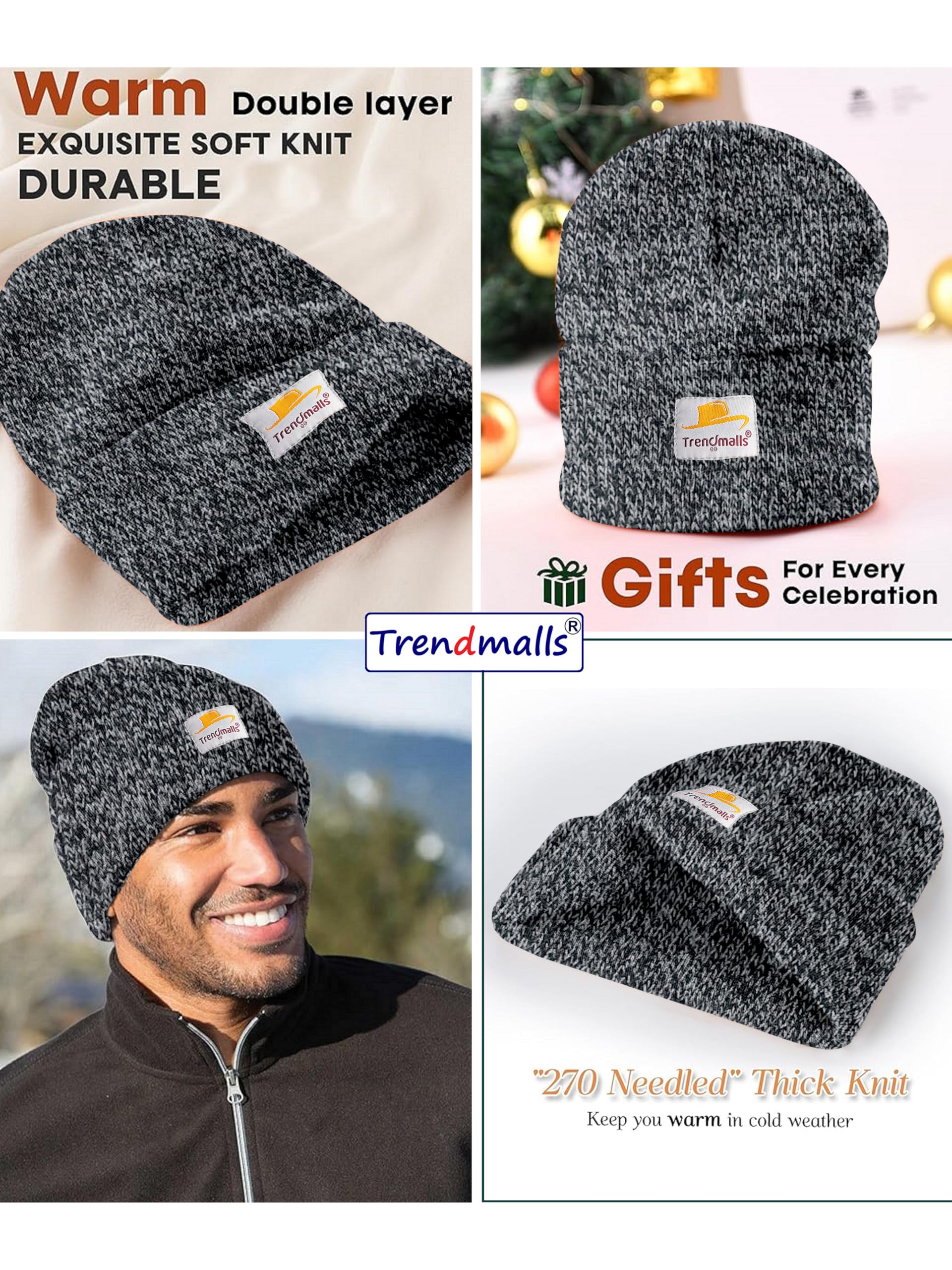 TRENDMALLS Mens/Women/Kids Cap Unisex Hat Knit Cuffed Beanie Charcoal Black - Image 4