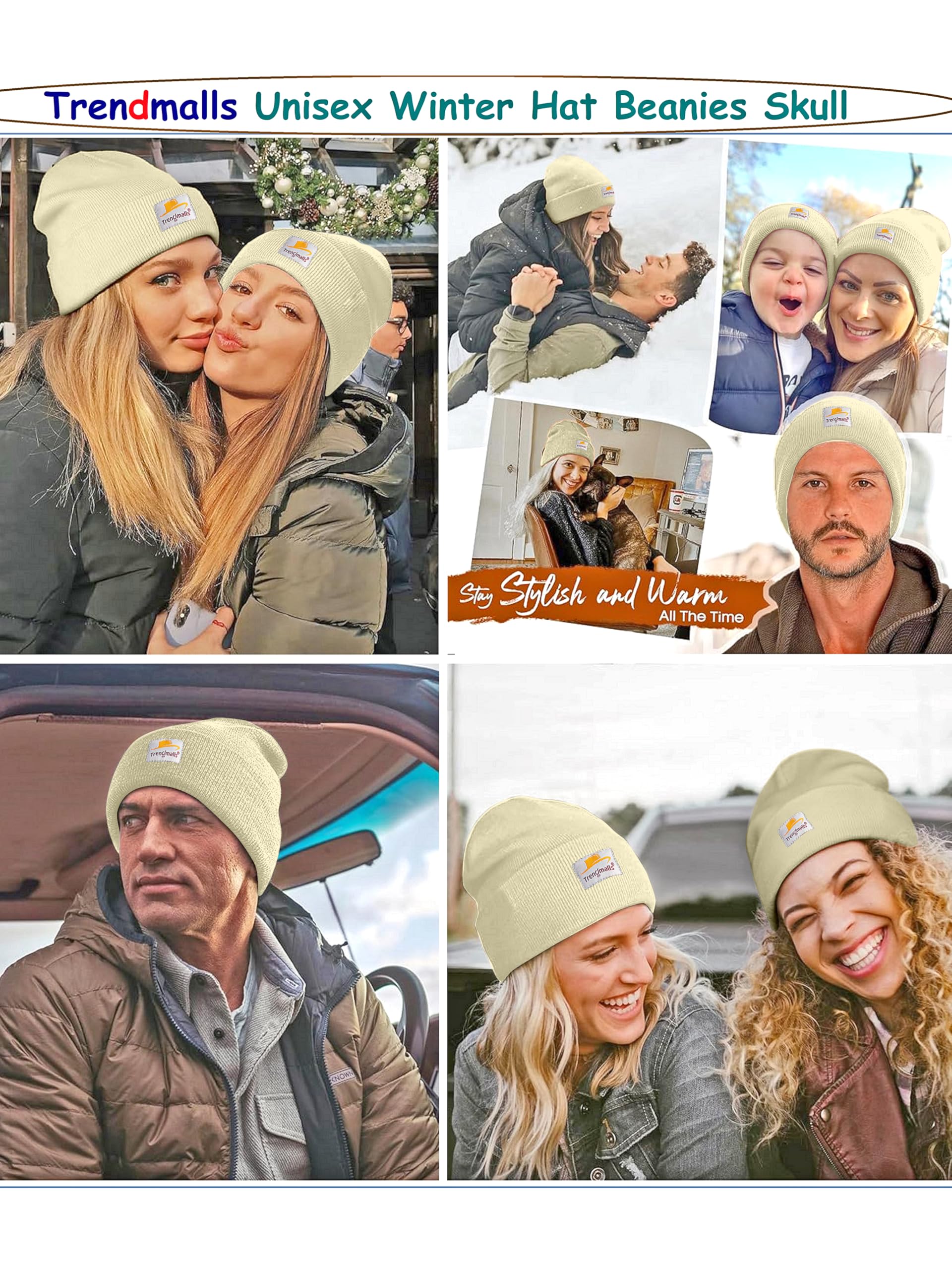 TRENDMALLS Mens/Women/Kids Cap Unisex Hat Knit Cuffed Beanie - Image 5