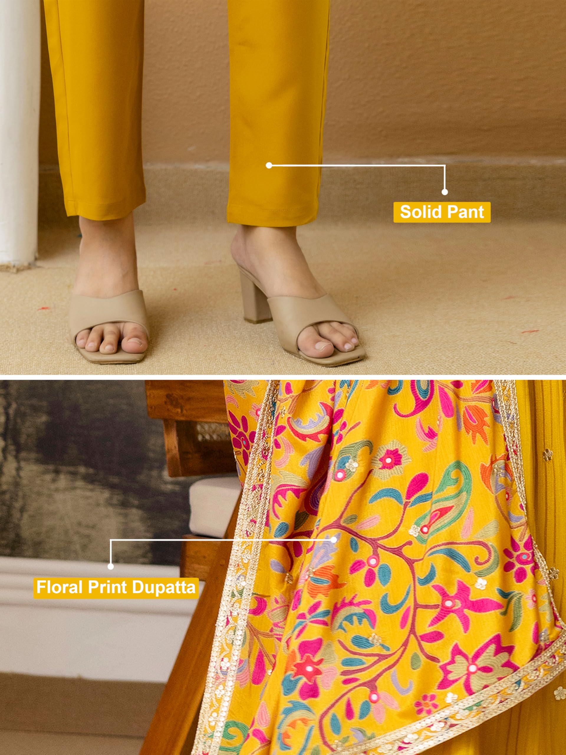 TRENDMALLS Women's Art Silk Embroidery Sequence Work Salwar Suit Set Anarkali Kurta Pant with Dupatta For Women - Image 5