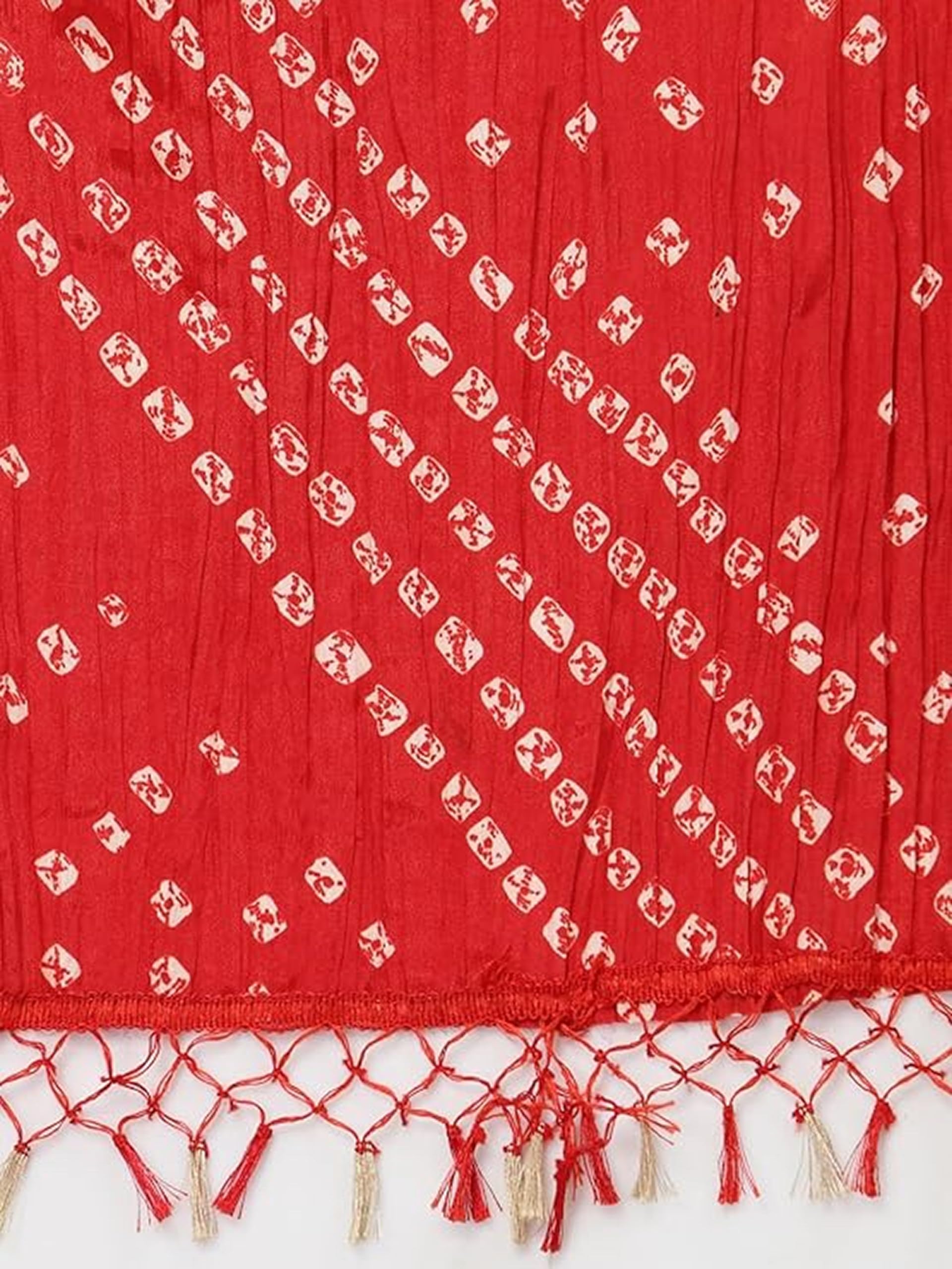 TRENDMALLS Women's Bandhani Pattern Chinon Silk Dupatta - Image 5