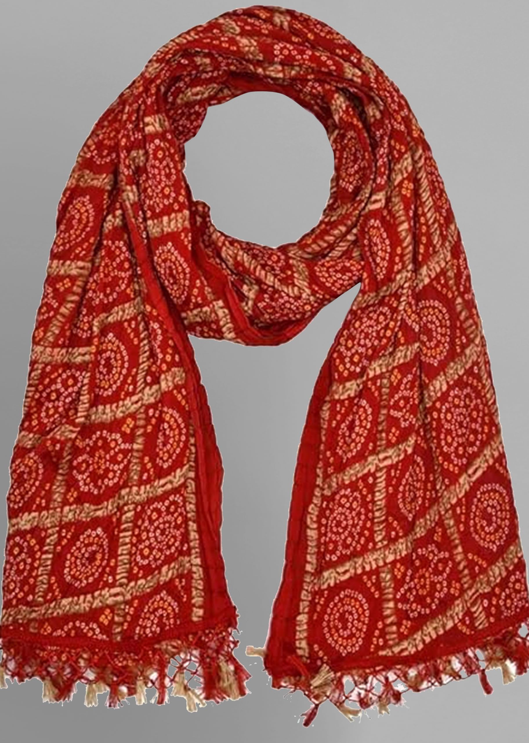 TRENDMALLS Women's Bandhej Chinon Silk Dupatta - Image 4