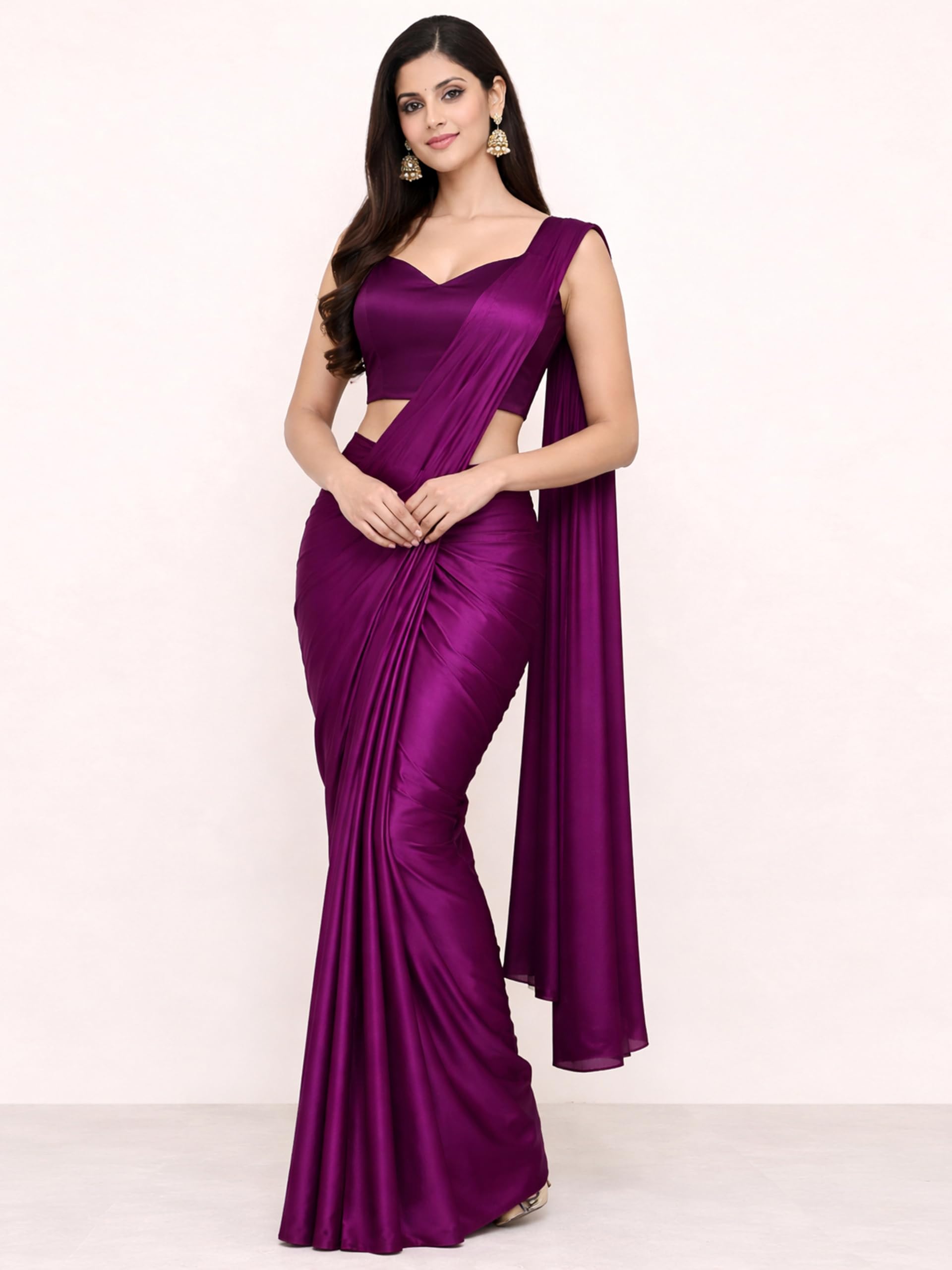 TRENDMALLS Women’s Fandy Satin Silk Sleeveless Saree Blouse Choli Stylish Saree Blouse Ready to Wear - Image 7