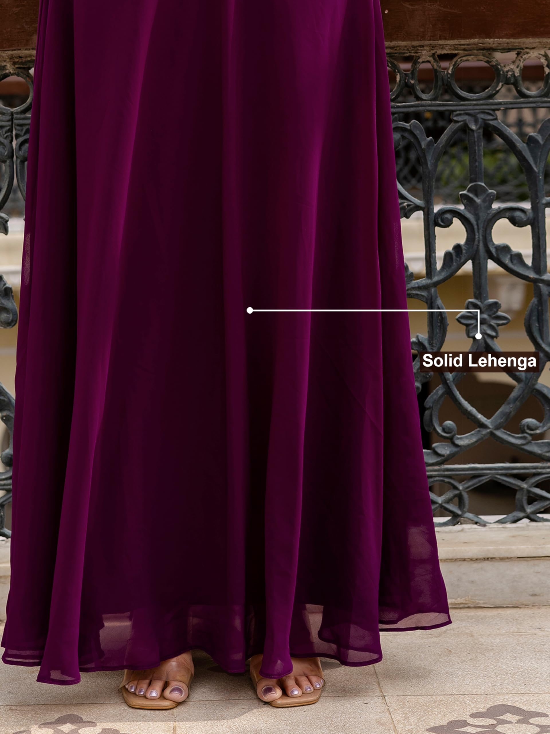 TRENDMALLS Women's Georgette Sequin Embroidery Crop Top Lehenga with Shrug Suit Set Ethnic Fusion Wear - Image 5