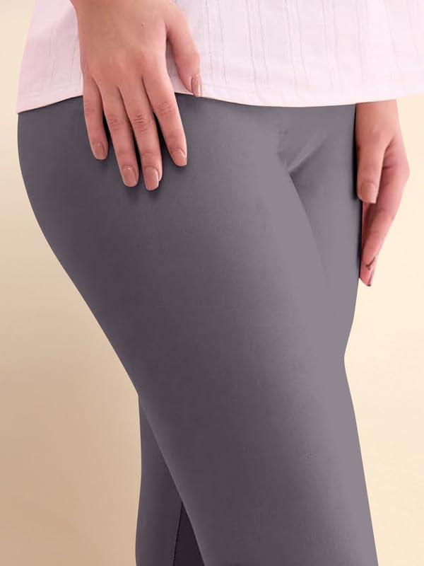 TRENDMALLS Women's Microfiber Elastane Stretch Soft Churidar Length Leggings with Ultrasoft Waistband - Image 4