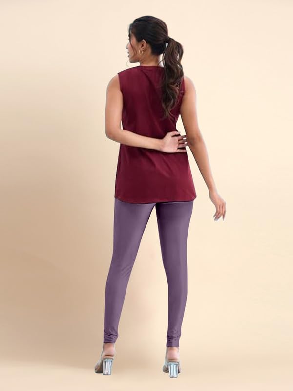 TRENDMALLS Women's Microfiber Elastane Stretch Soft Churidar Length Leggings with Ultrasoft Waistband - Image 3