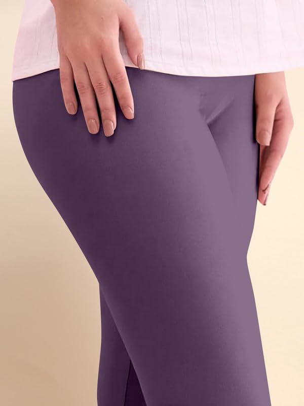 TRENDMALLS Women's Microfiber Elastane Stretch Soft Churidar Length Leggings with Ultrasoft Waistband - Image 4
