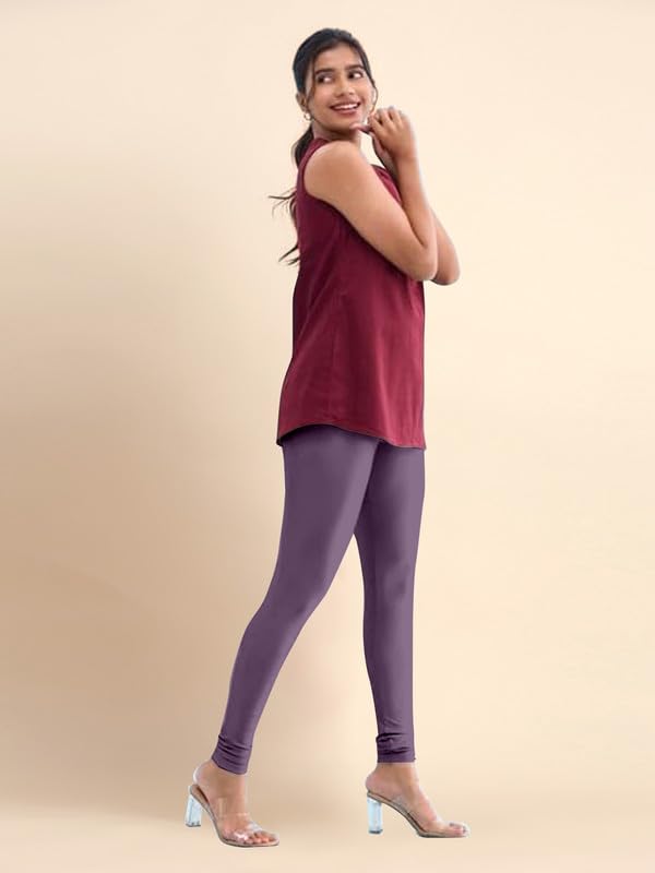 TRENDMALLS Women's Microfiber Elastane Stretch Soft Churidar Length Leggings with Ultrasoft Waistband - Image 5