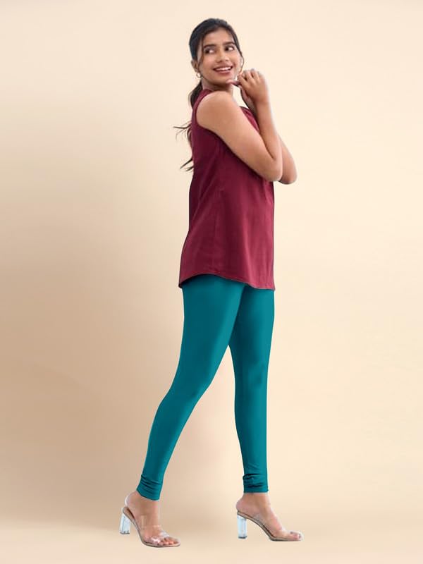 TRENDMALLS Women's Microfiber Elastane Stretch Soft Churidar Length Leggings with Ultrasoft Waistband - Image 5