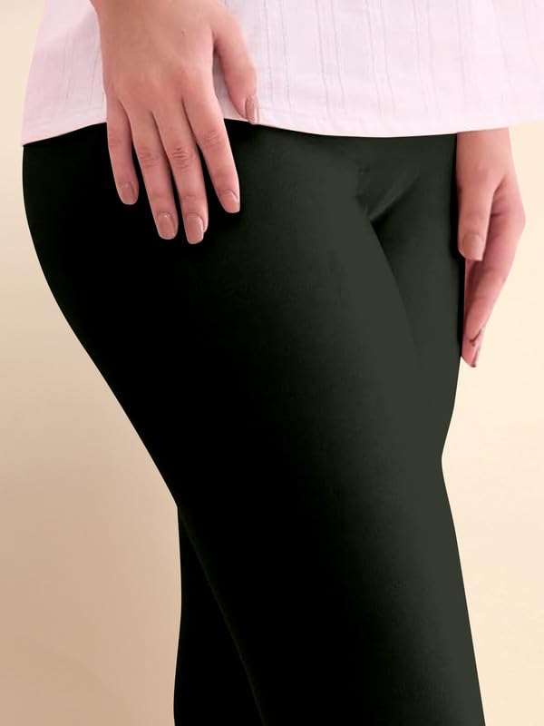 TRENDMALLS Women's Microfiber Elastane Stretch Soft Churidar Length Leggings with Ultrasoft Waistband - Image 4