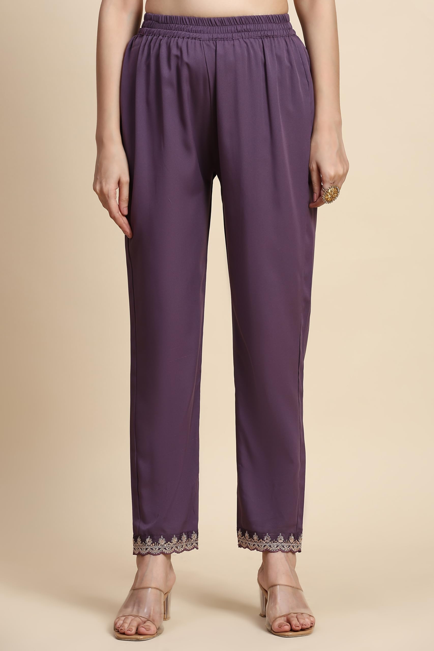 TRENDMALLS Women's Silk Blend Embroidery Alia Cut Kurta Pant Set with Dupatta - Image 5