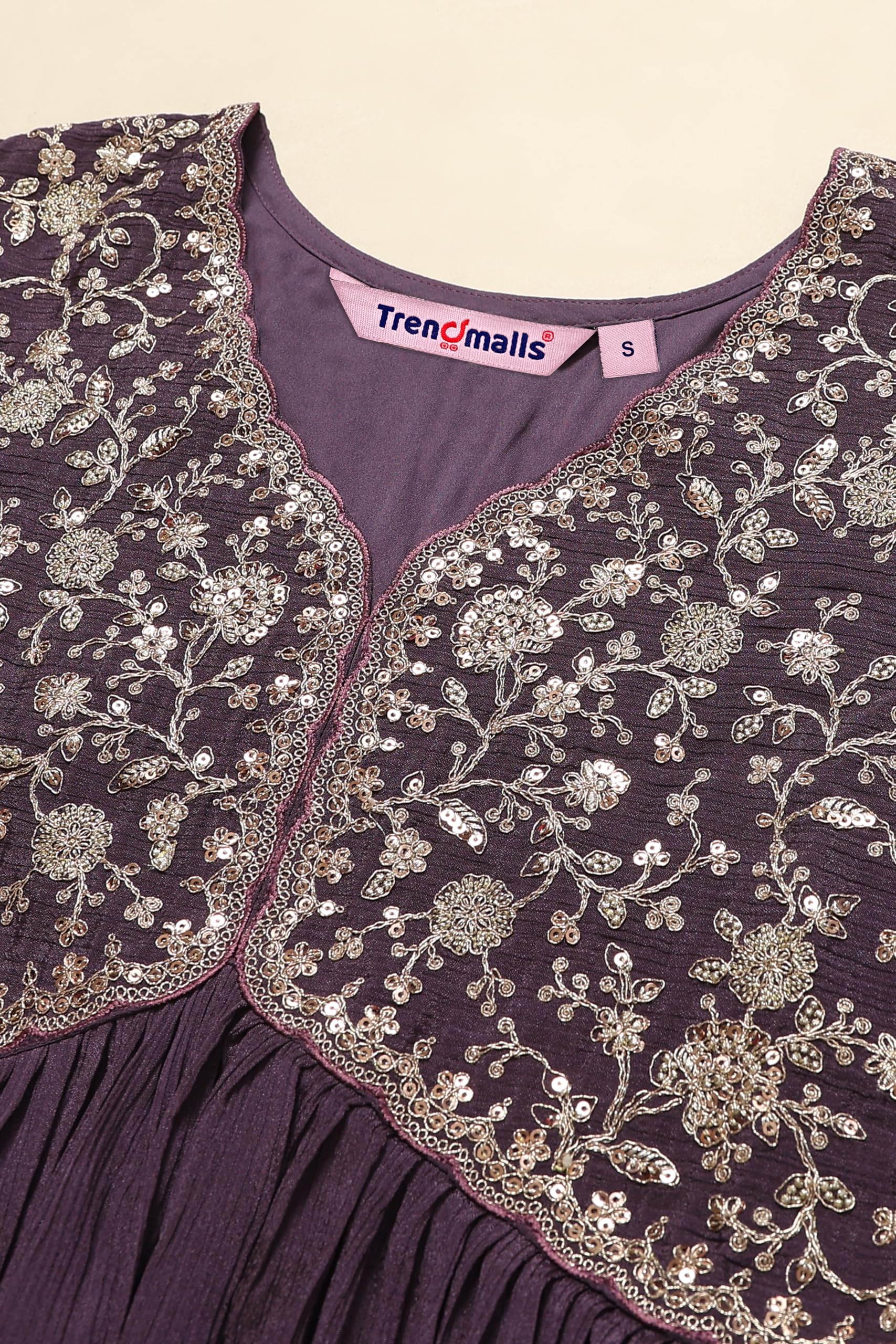 TRENDMALLS Women's Silk Blend Embroidery Alia Cut Kurta Pant Set with Dupatta - Image 6