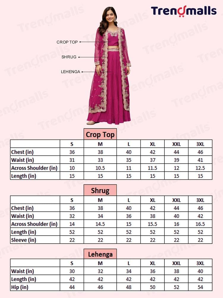 TRENDMALLS Women's Soft Organza Embroidery Crop Top with Flared Pleated Skirt and Shrug Set - Image 6