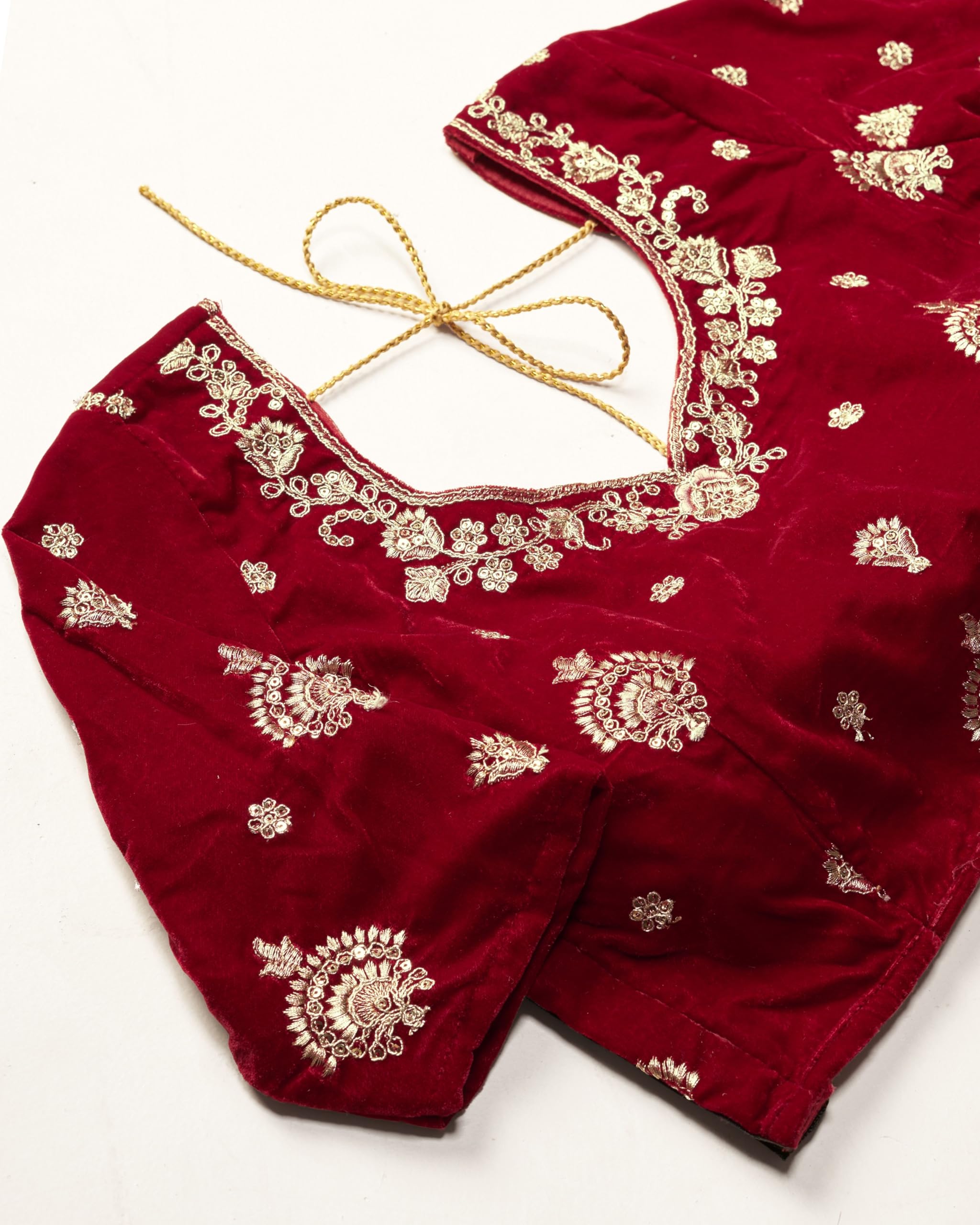 TRENDMALLS Women's Velvet Sequin Embroidery Work Bridal Lehenga Choli with Dupatta Ready To Wear For Women - Image 8